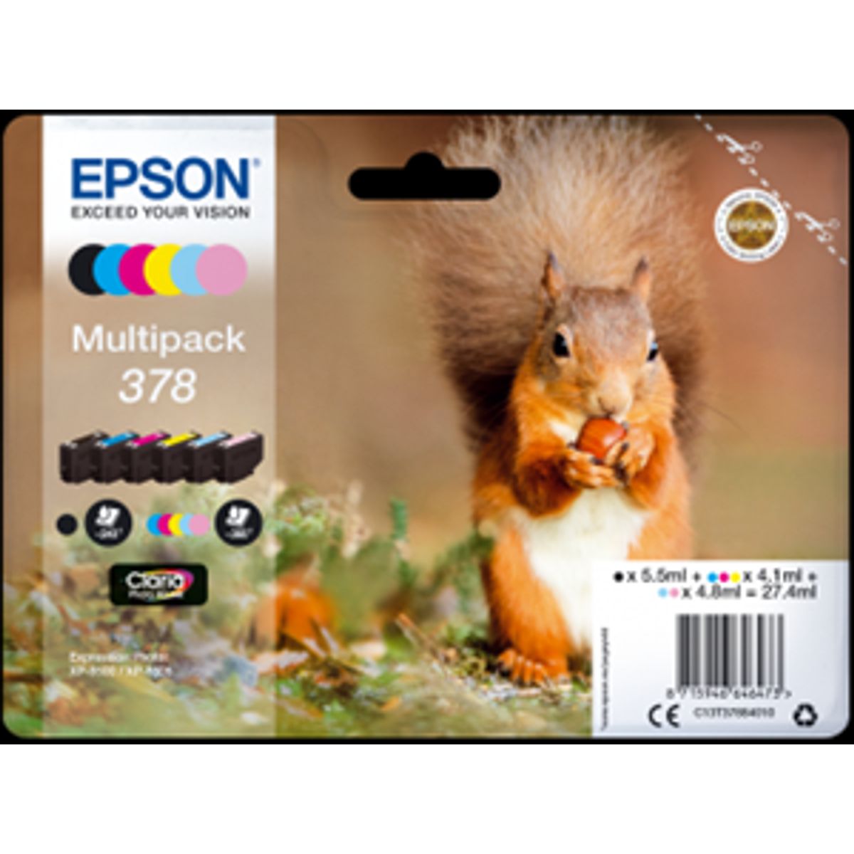 6-Pak B/C/M/Y/LC/LM patroner - Epson 378 -