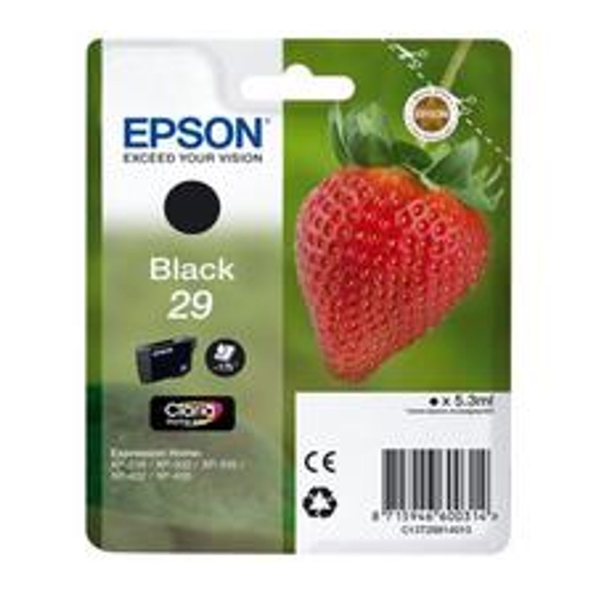 Sort blækpatron 29 - Epson - 5,3ml.