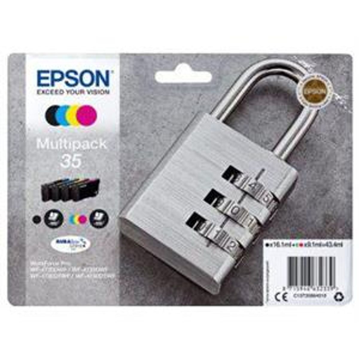 4-Pak BK/C/M/Y patroner - Epson 35 - 43,4ml