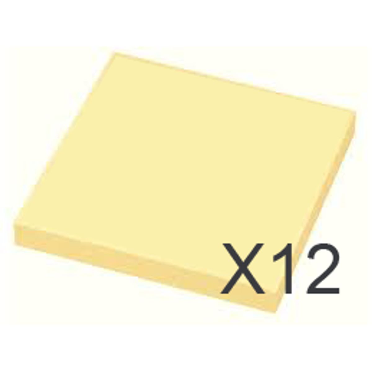 12 x Gul "post-it" 75 x 75 mm