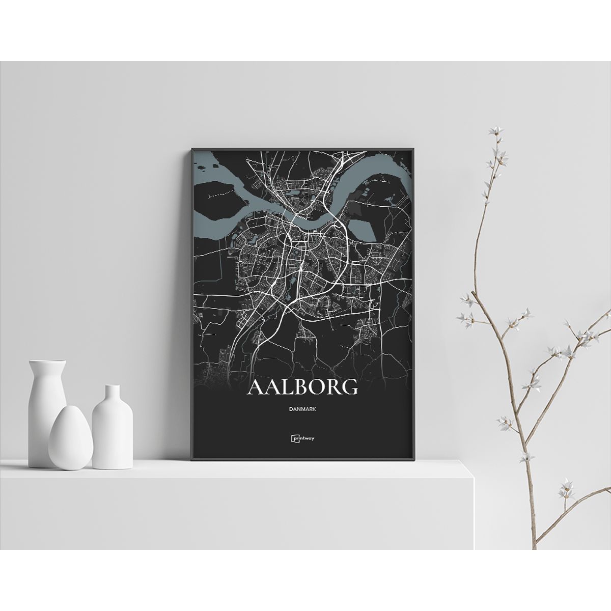 Aalborg Plakaten Fuldt kort Sort 60×84 cm (A1)