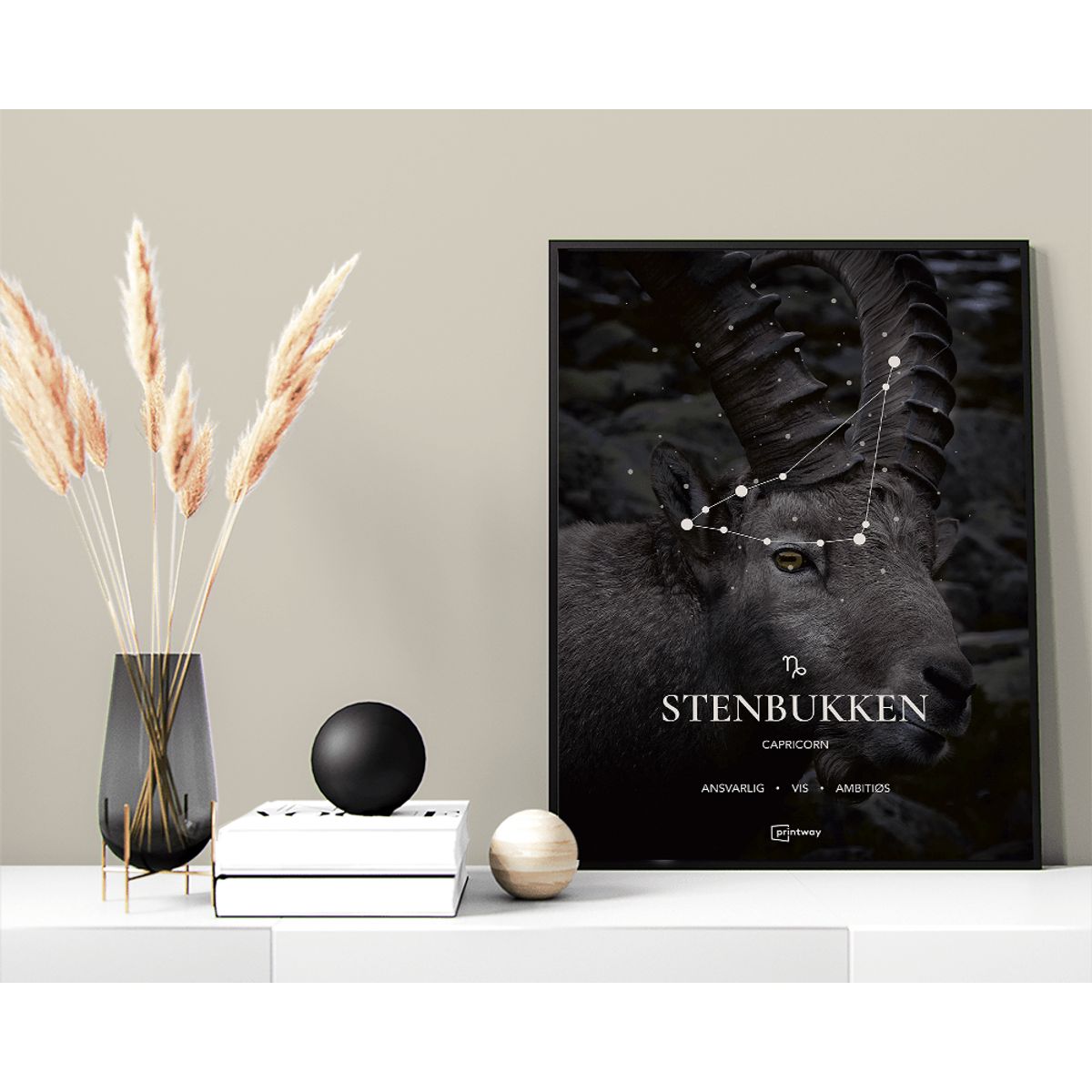 Stenbukken Stjernetegn Plakat Motiv 42×60 cm (A2)