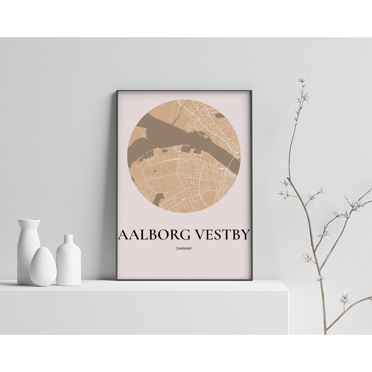 Aalborg Vestby Plakaten Rundt kort Guld 42×60 cm (A2)