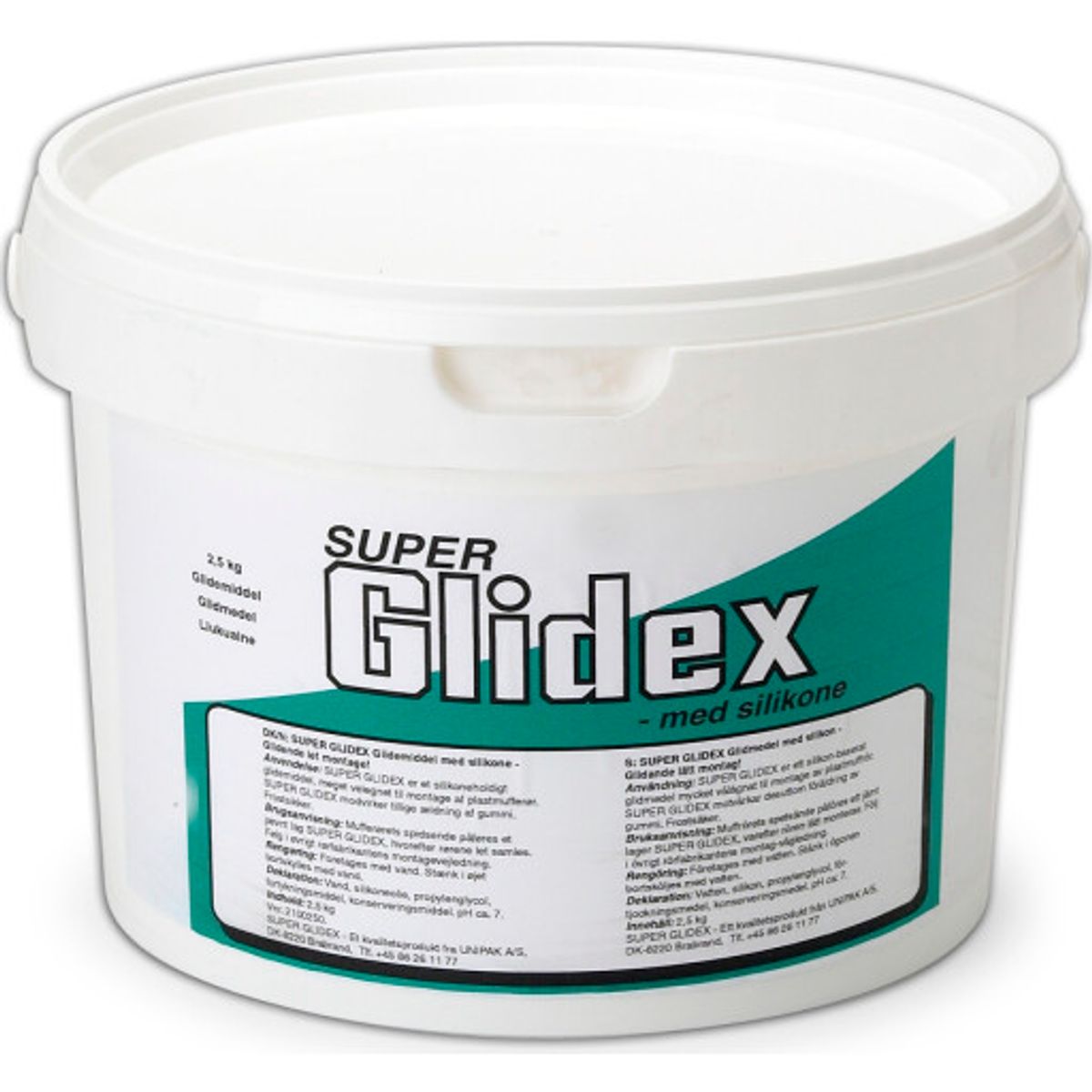 Super Glidex silikonebaseret glidemiddel i spand, 2,5 kg