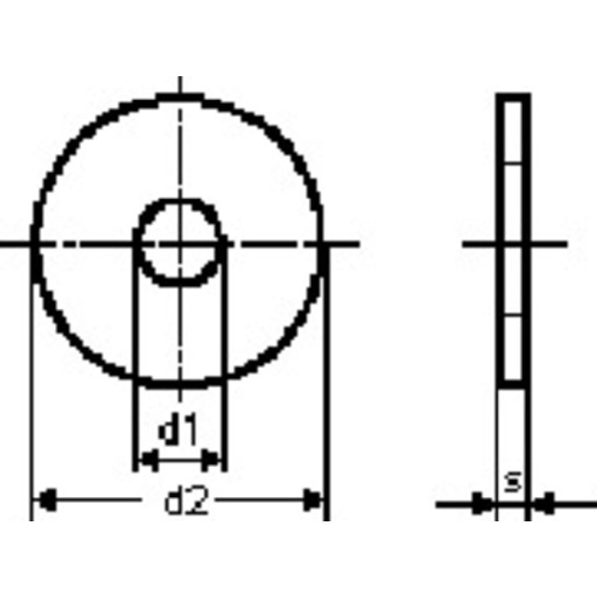 Skærmskive M16, 17 x 50 x 3 mm, A4, DIN 9021