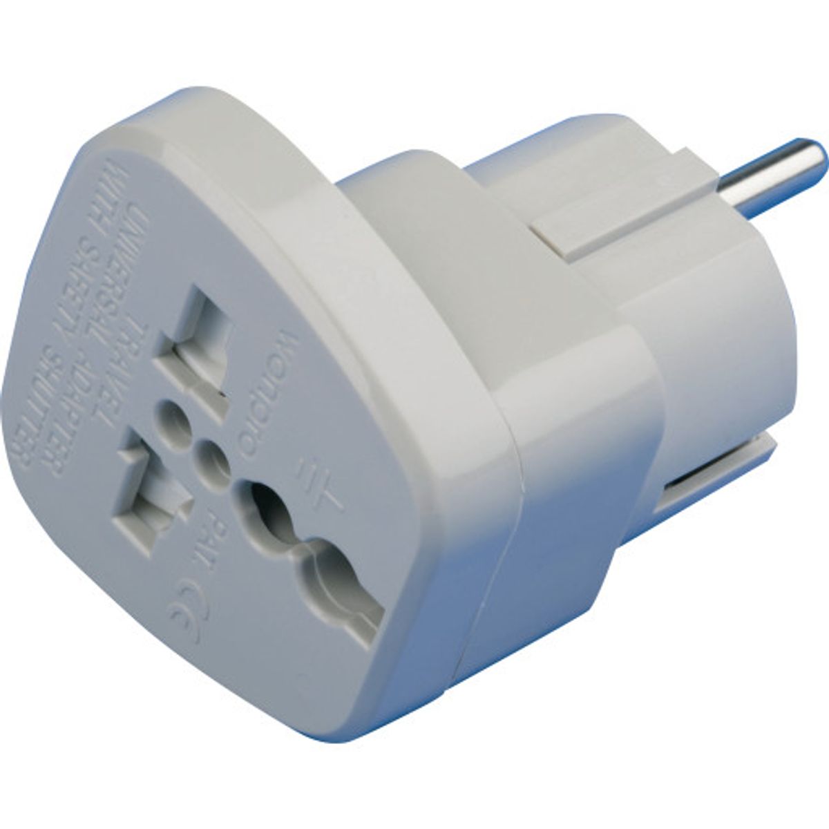 Universal rejseadapter, DK-Schuko, Hvid