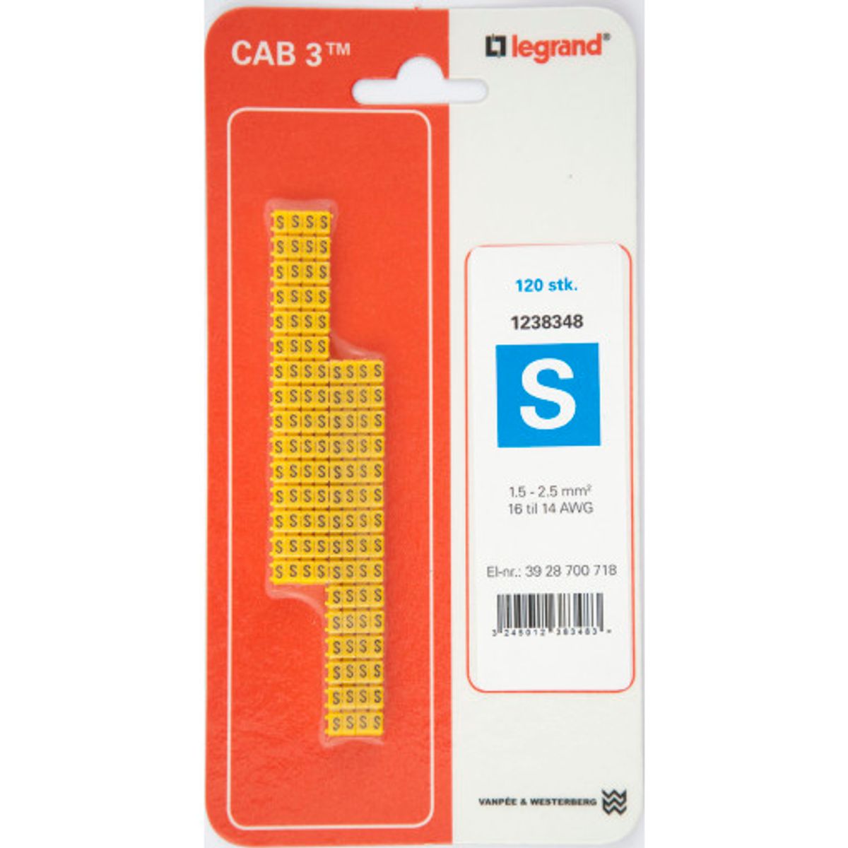 120 stk CAB3 LEDNINGSMRK1,5-2,5 (S)