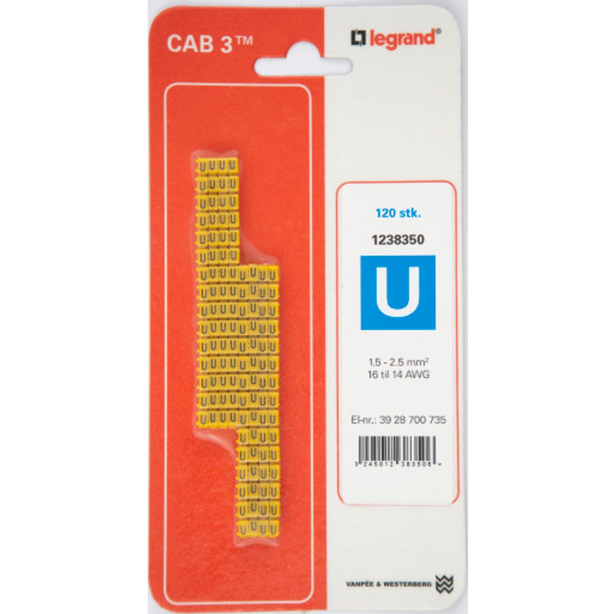 120 stk CAB3 LEDNINGSMRK 1,5-2,5 (U)