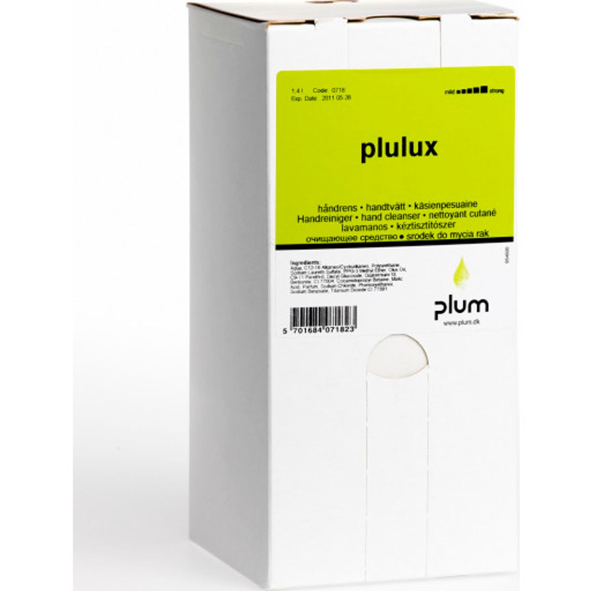 8 stk Plum Plulux håndrens, hvid, med parfume, 1400 ml