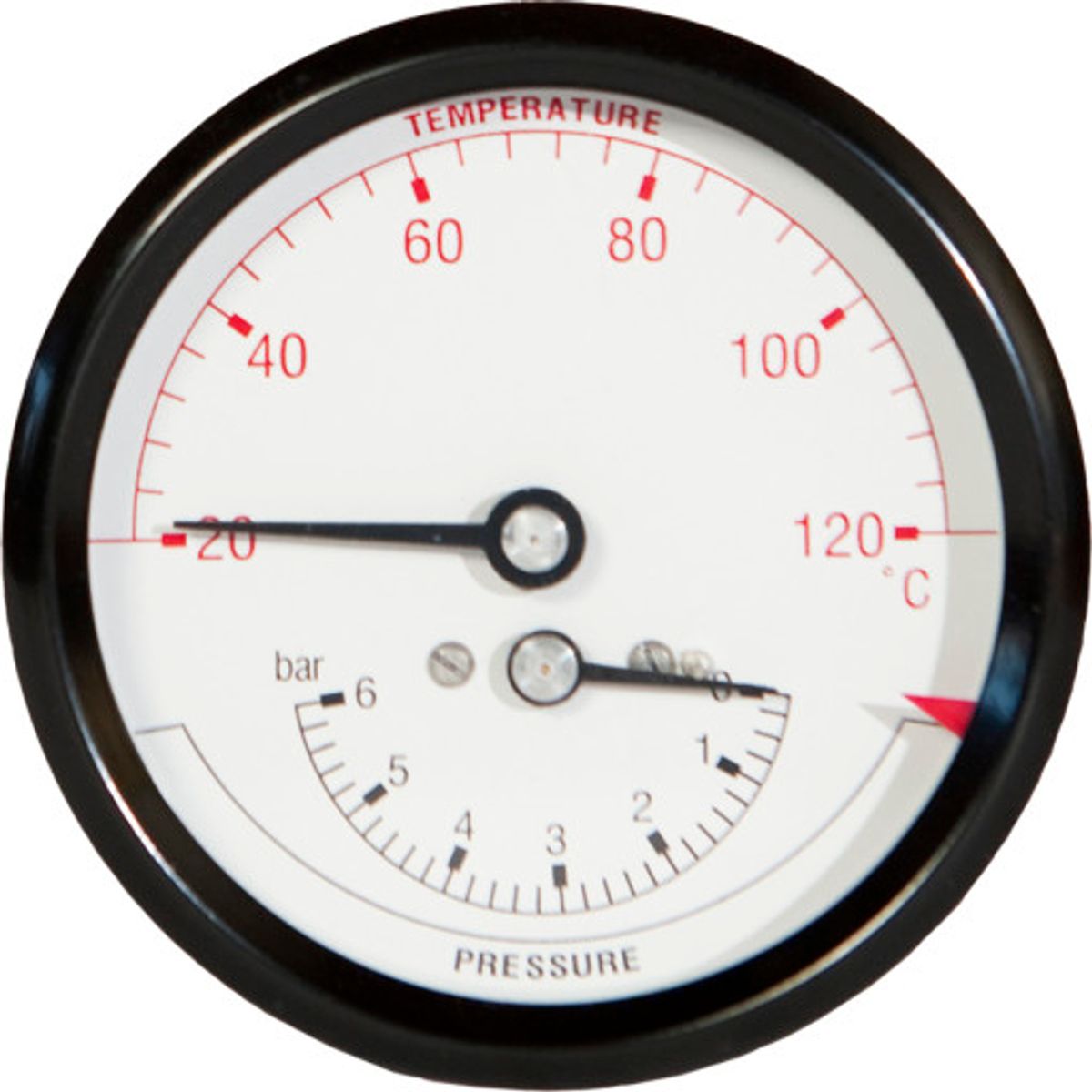 Termomanometer 0-6 bar 20-120°