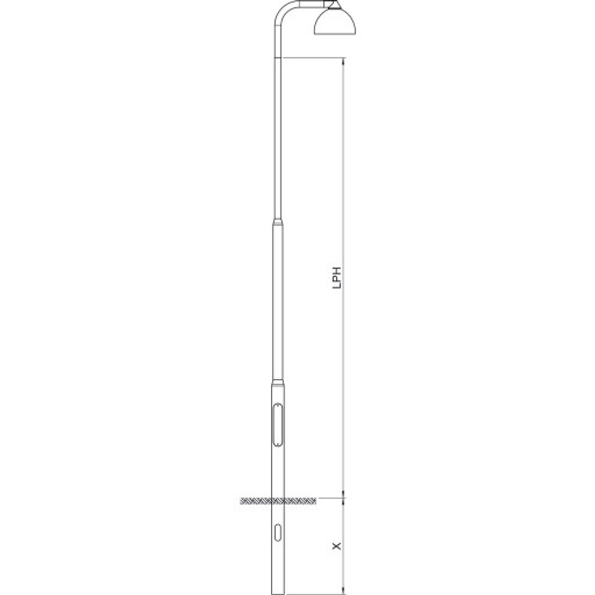 Bertlet Mast LPH 3,0M For Nedgravning, Boret i top