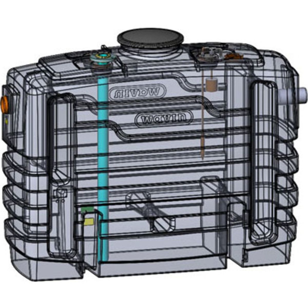 Wavin 4 l/s fedtudskiller m/alarm, 110 mm til-/afgang, over jord