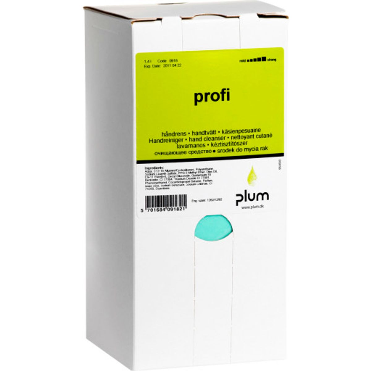 Plum Profi håndrens, lysegrøn, med parfume, 1400 ml