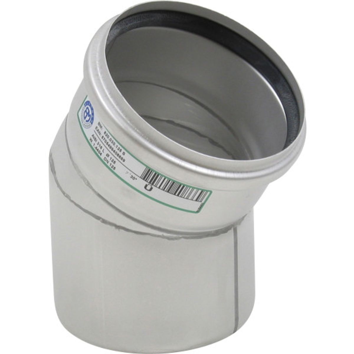 Ø 125 mm x 30° Bøjning rustfri AISI304/EN1.4301 Blücher