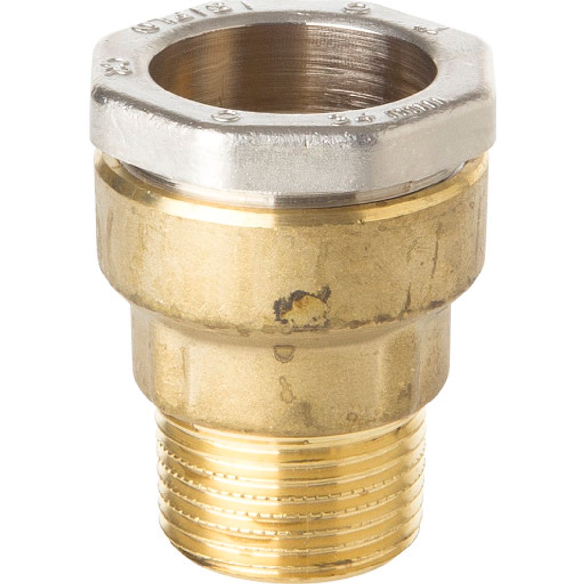 Isiflo 27 mm x 3/4" overgang med nippel, messing, t/gl. rør PN16