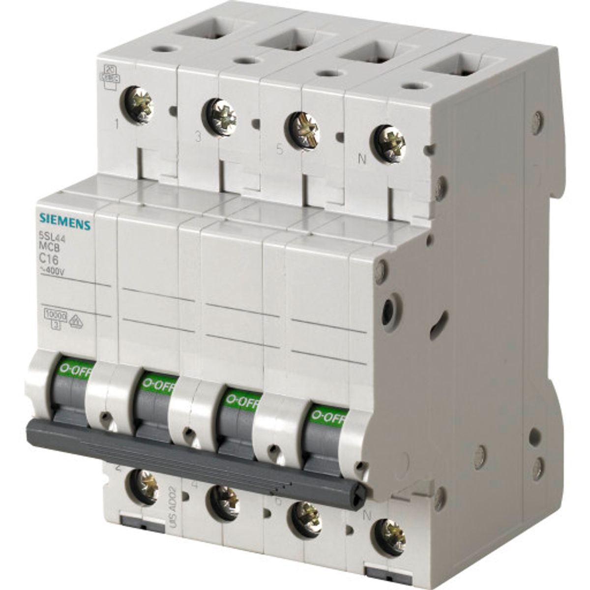 Siemens 5SL Automatsikring 3P+N 10kA 25A, grå