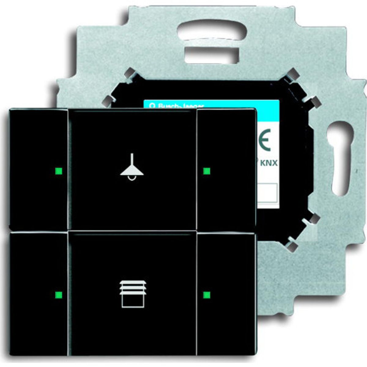 KNX Betjeningselement 2-tryk mat sort