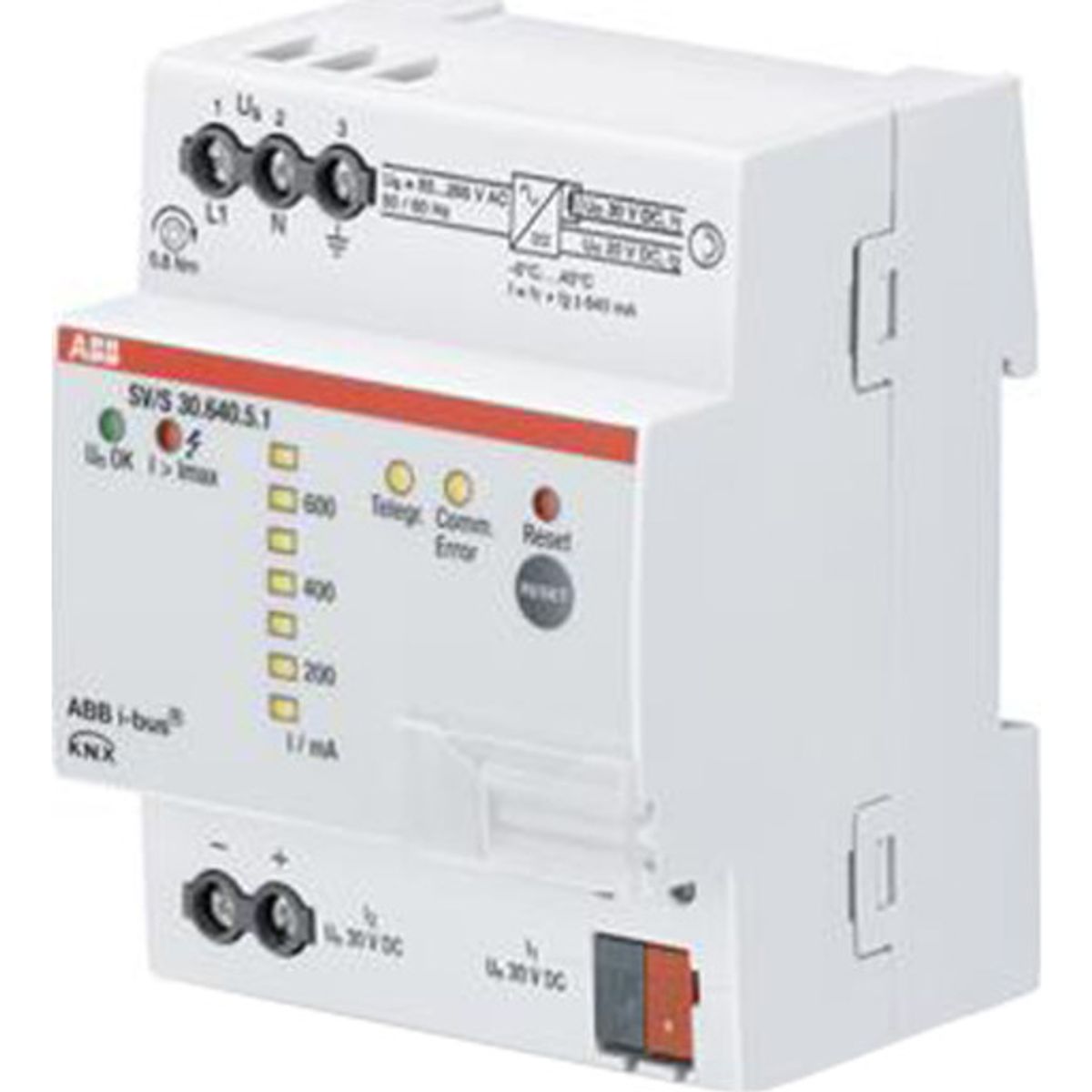 KNX Strømforsyning 640mA med diagnosticering, LED Display