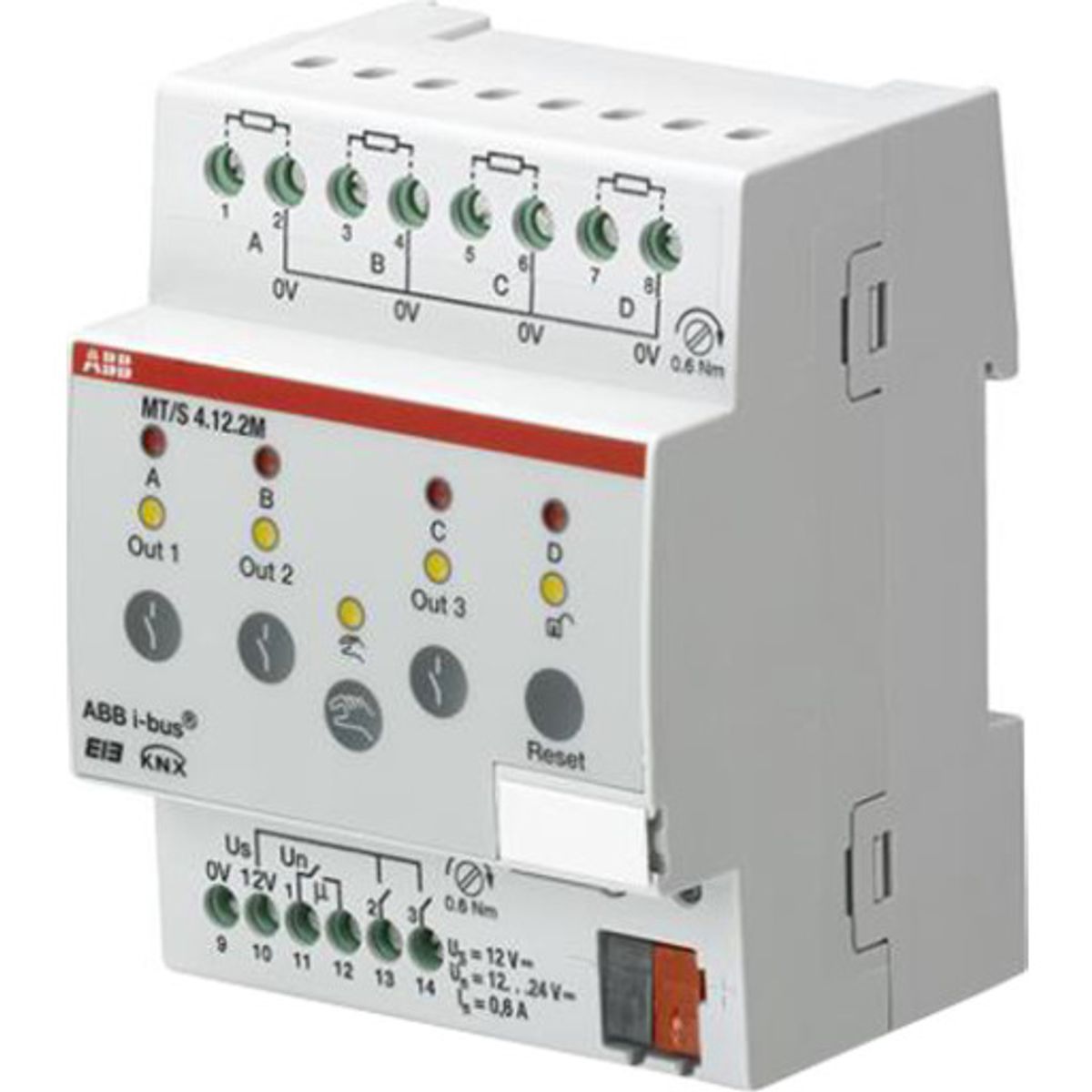 KNX Security Alarm Sikkerhedsterminal 4-Kanal mdrc MT/S4.12.2M