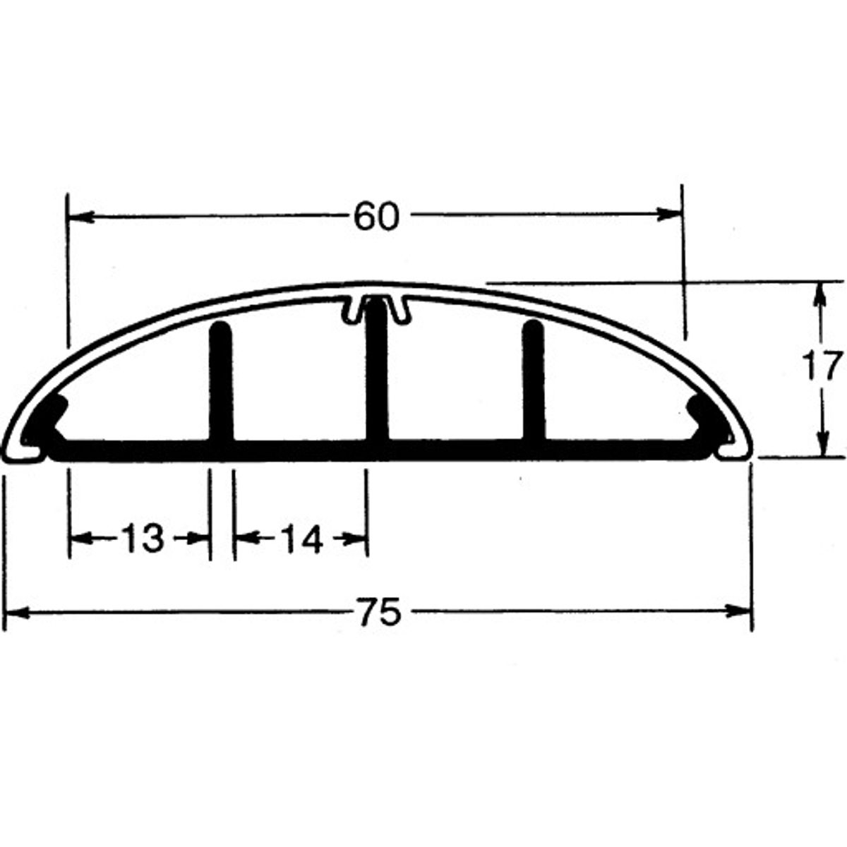 2 meter Gulvliste SLA 180750 N Alu