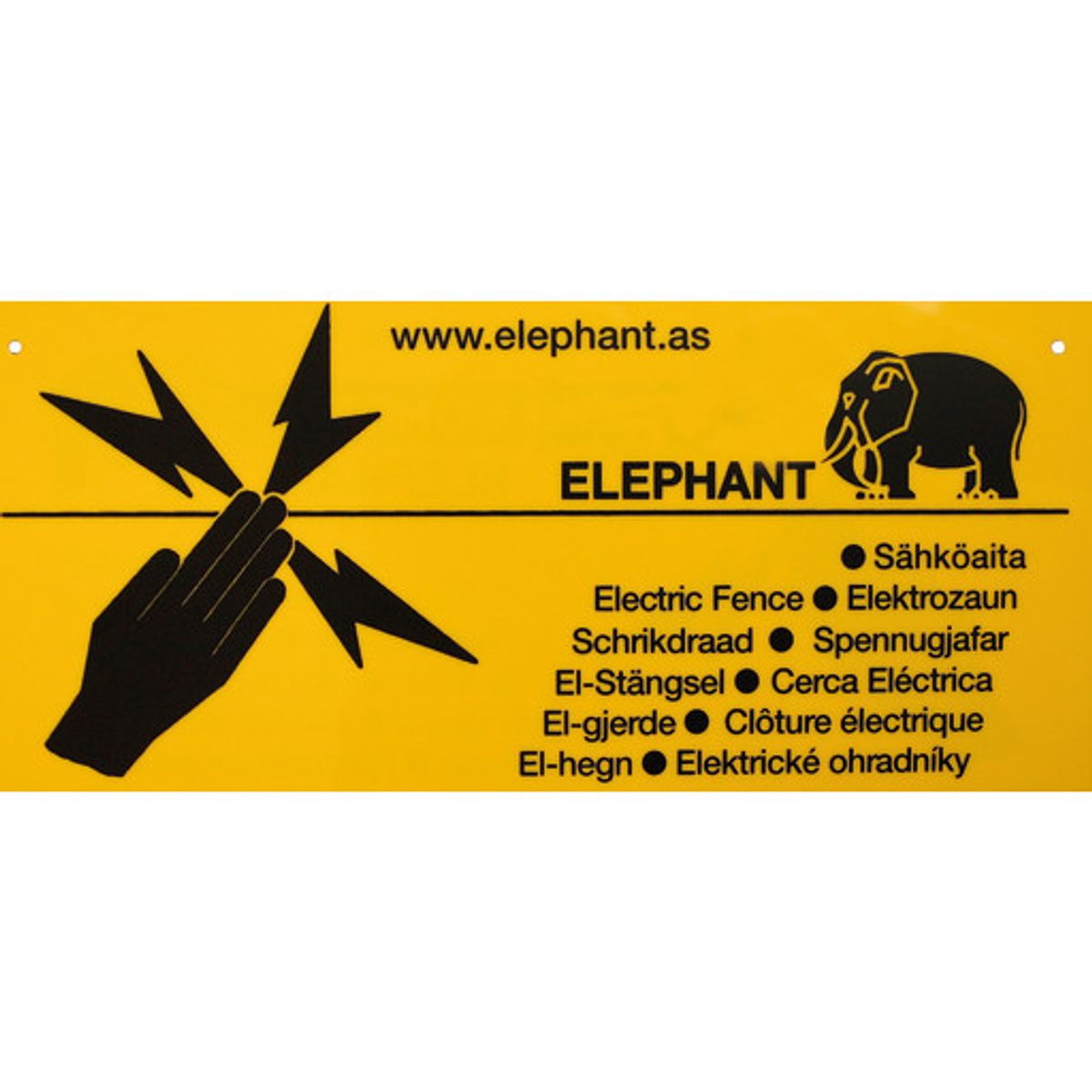 Elephant advarselsskilt, gul