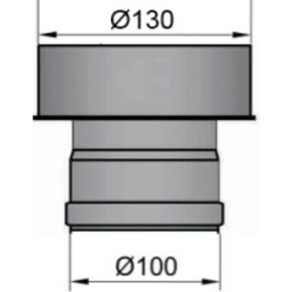 Røgrør 100 mm til 130 mm