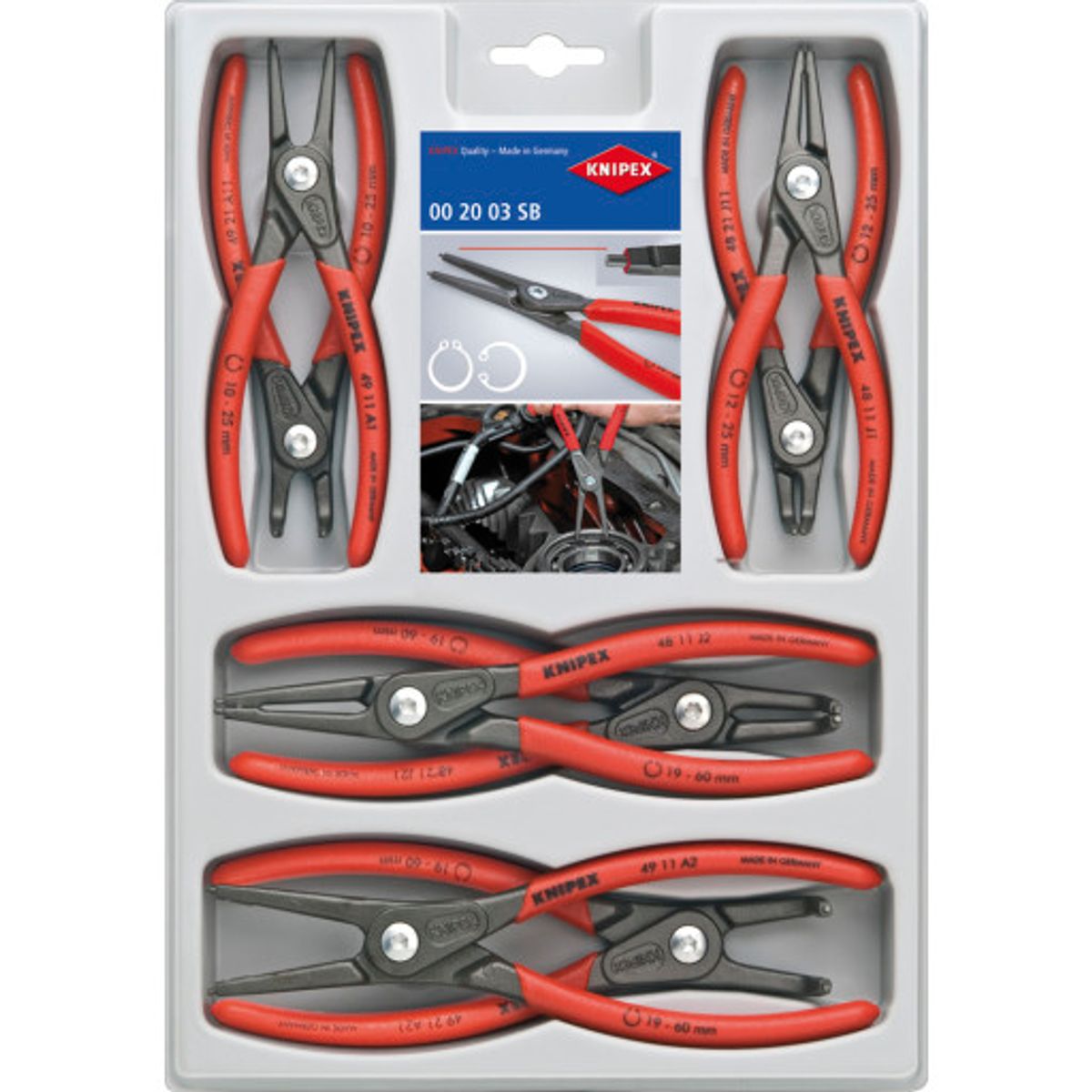 Knipex præcisions-låseringstang-sæt, 8 dele