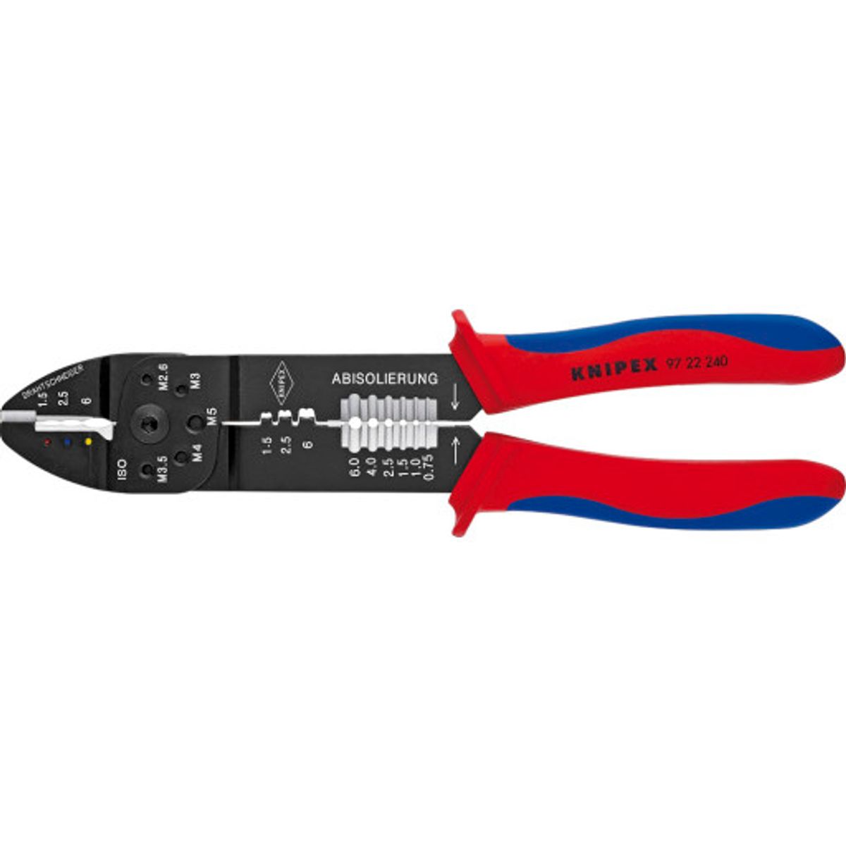 Knipex crimptang 240 mm - til diverse kabelsko i sort