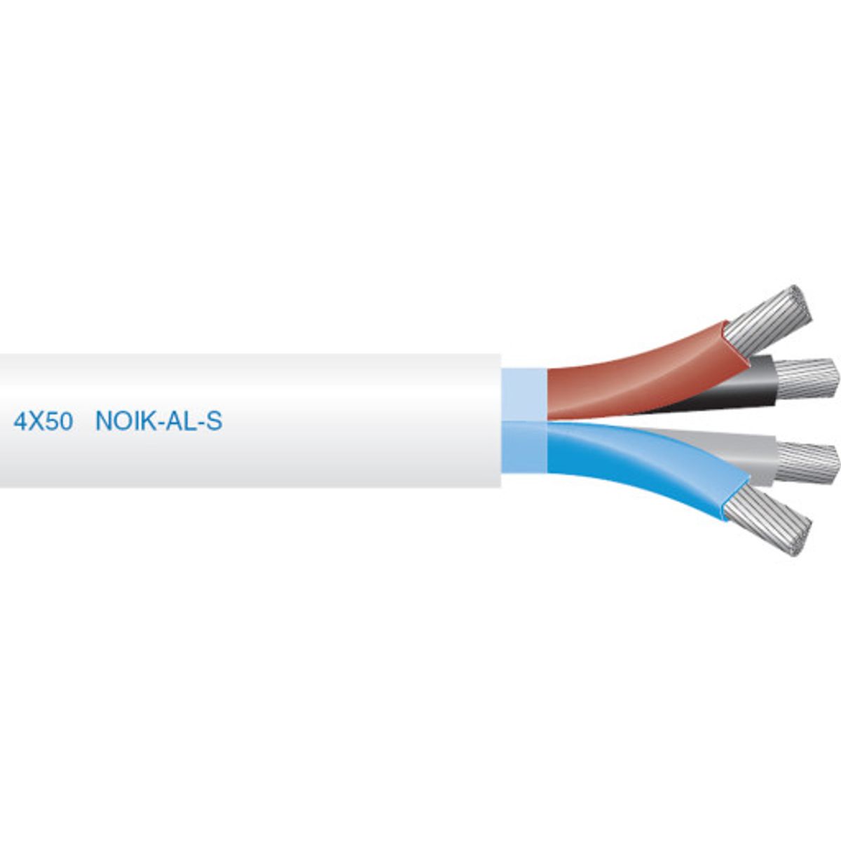 Kabel NOIK-AL-S 90° 4x240 grå T750