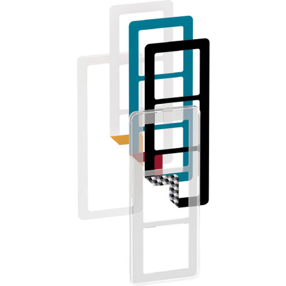 LK FUGA Choice designramme, 3x1 modul, Transparent inkl. 6 farvevalg