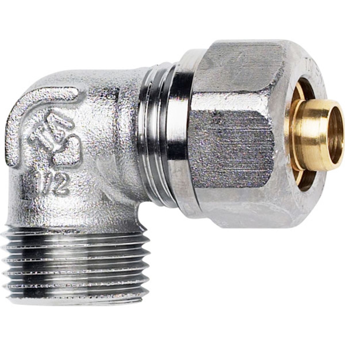 Pex-fittings vinkel med nippel 12 mm x 1/2"