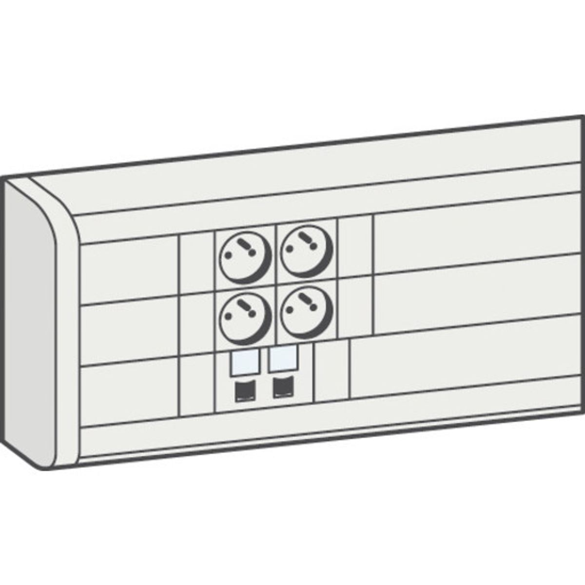 5 stk Kliksystem Endestykke 50x180 Hvid