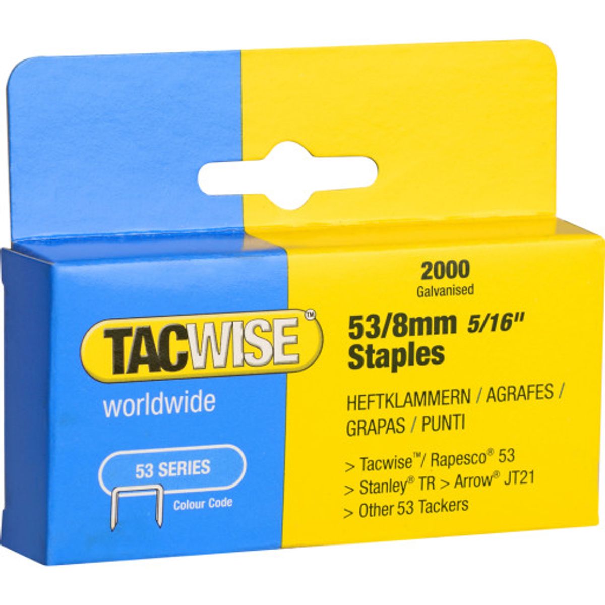 Tacwise hæfteklammer 53/8mm - 2000stk