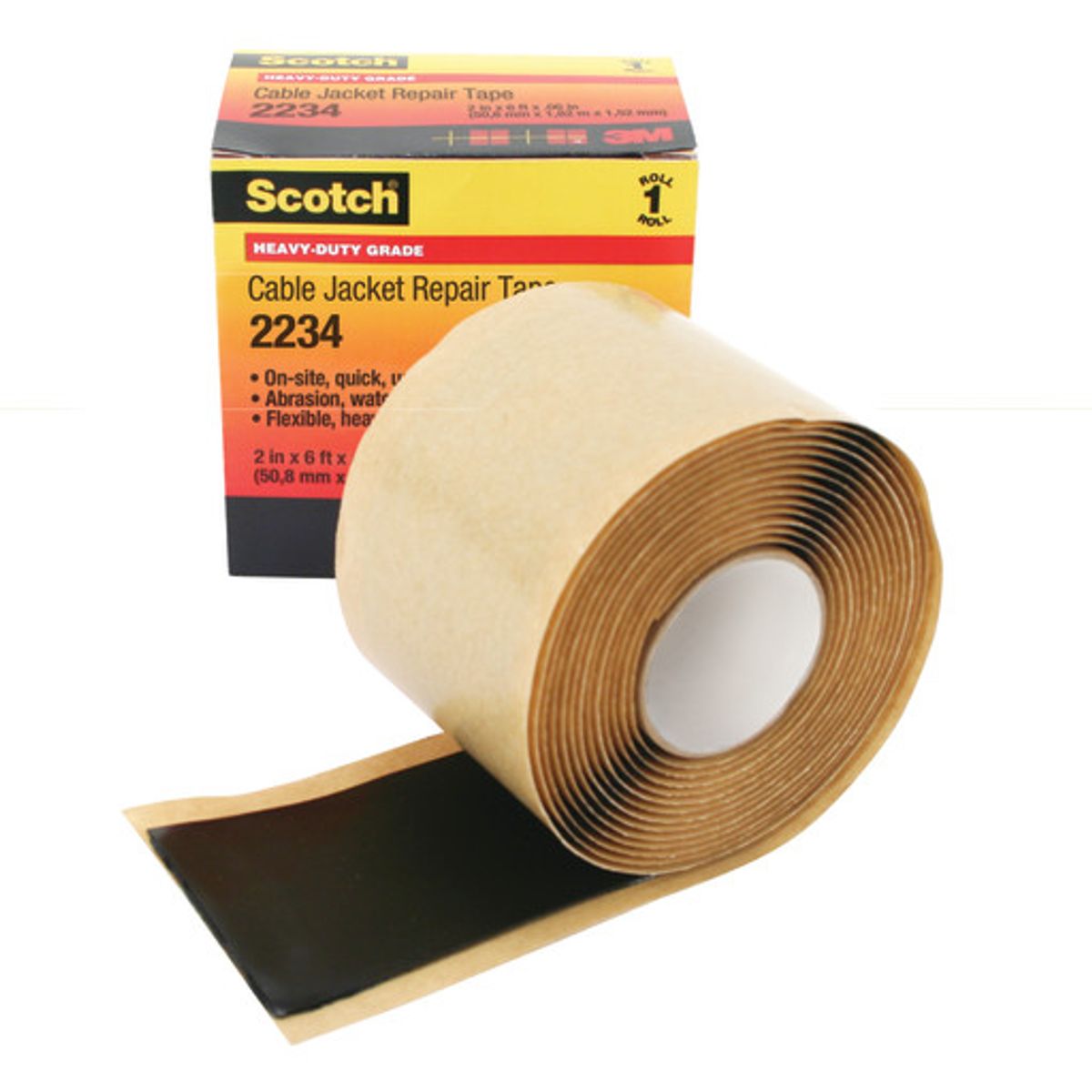 Mastik Tape Scotch 2234, 50 mm x 1,8 m kabelreparationstape, sort