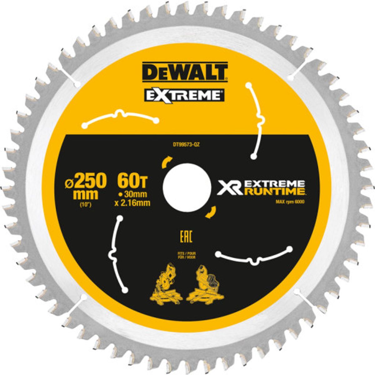 DeWalt rundsavklinge Ø250/30 - 60tands