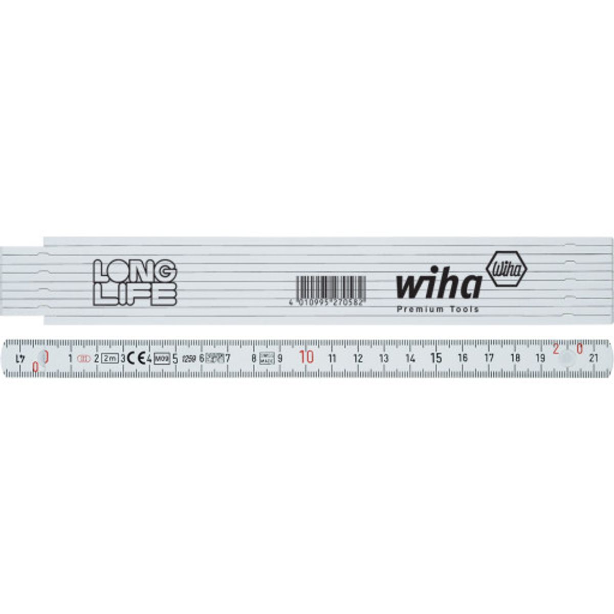 Wiha fiber-forstærket tommestok Longlife® 2 m metrisk, 10 led