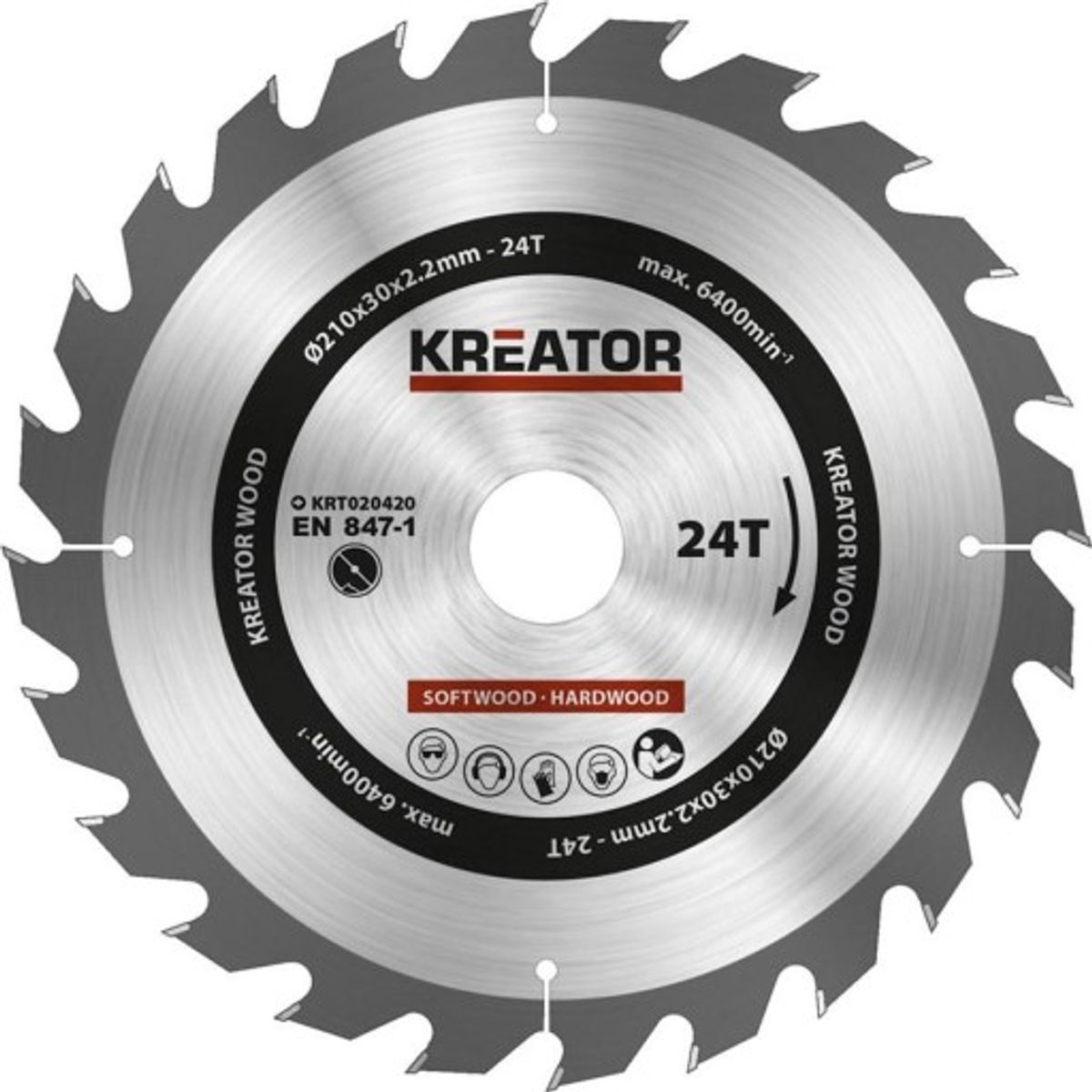 Kreator rundsavsklinge med 24 tænder, Ø210 mm