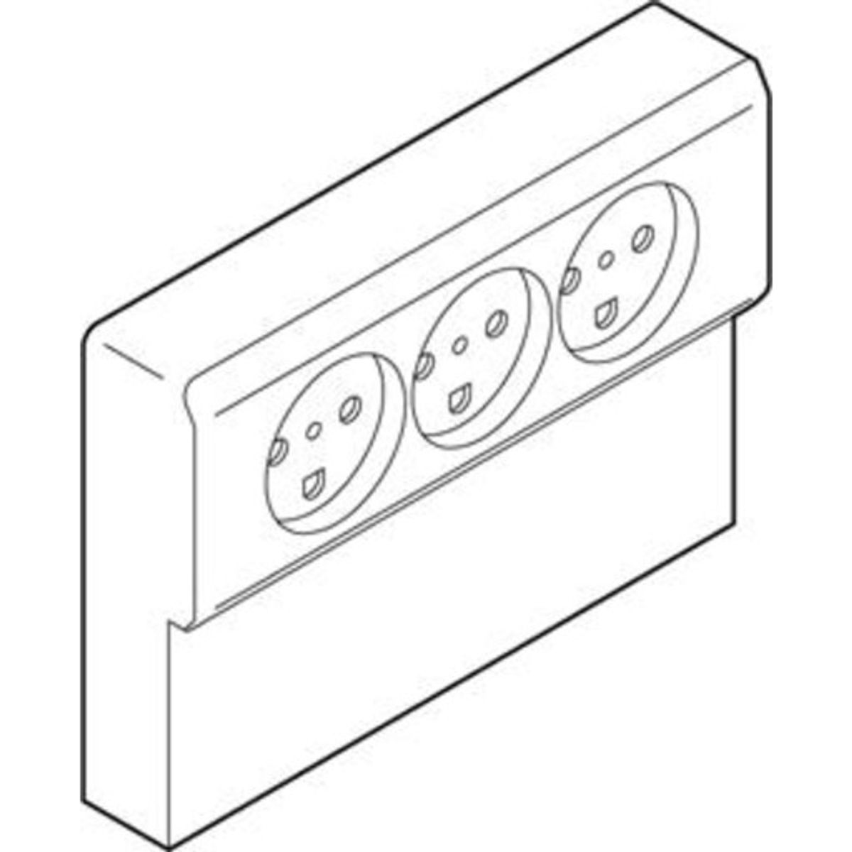 Opus66 Panel Stikkontakt M/J tripel lysegrå