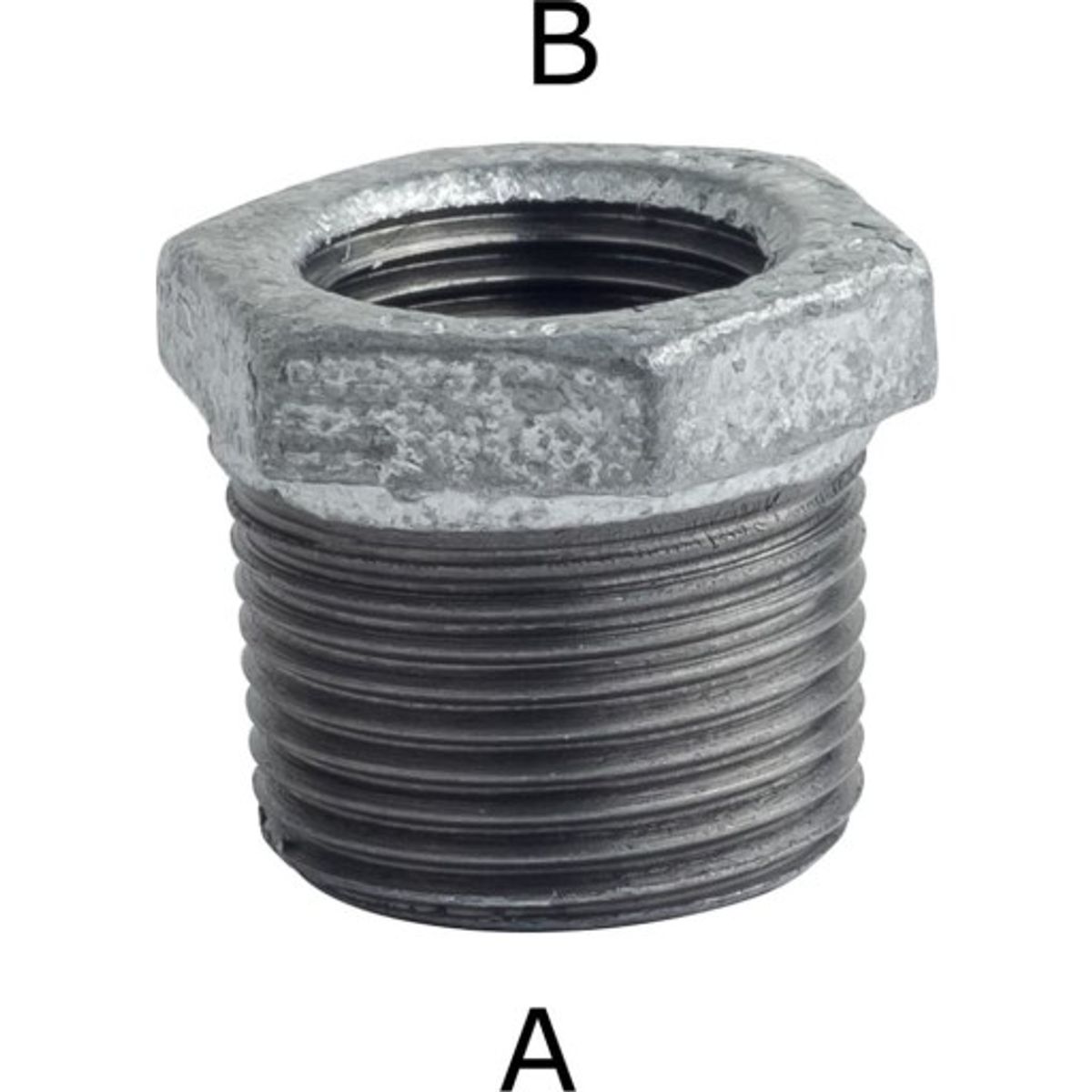 Galvaniseret nippelmuffe 4" x 3"