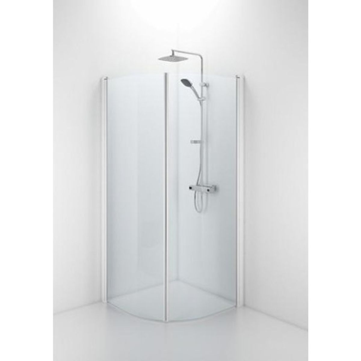 Contura Shower Space brusedør, 72,3 cm, klart glas, hvid profil