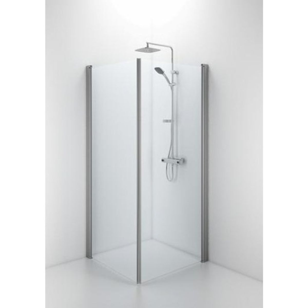 Contura Shower Space brusedør, 82 cm, klart glas, aluminium profil