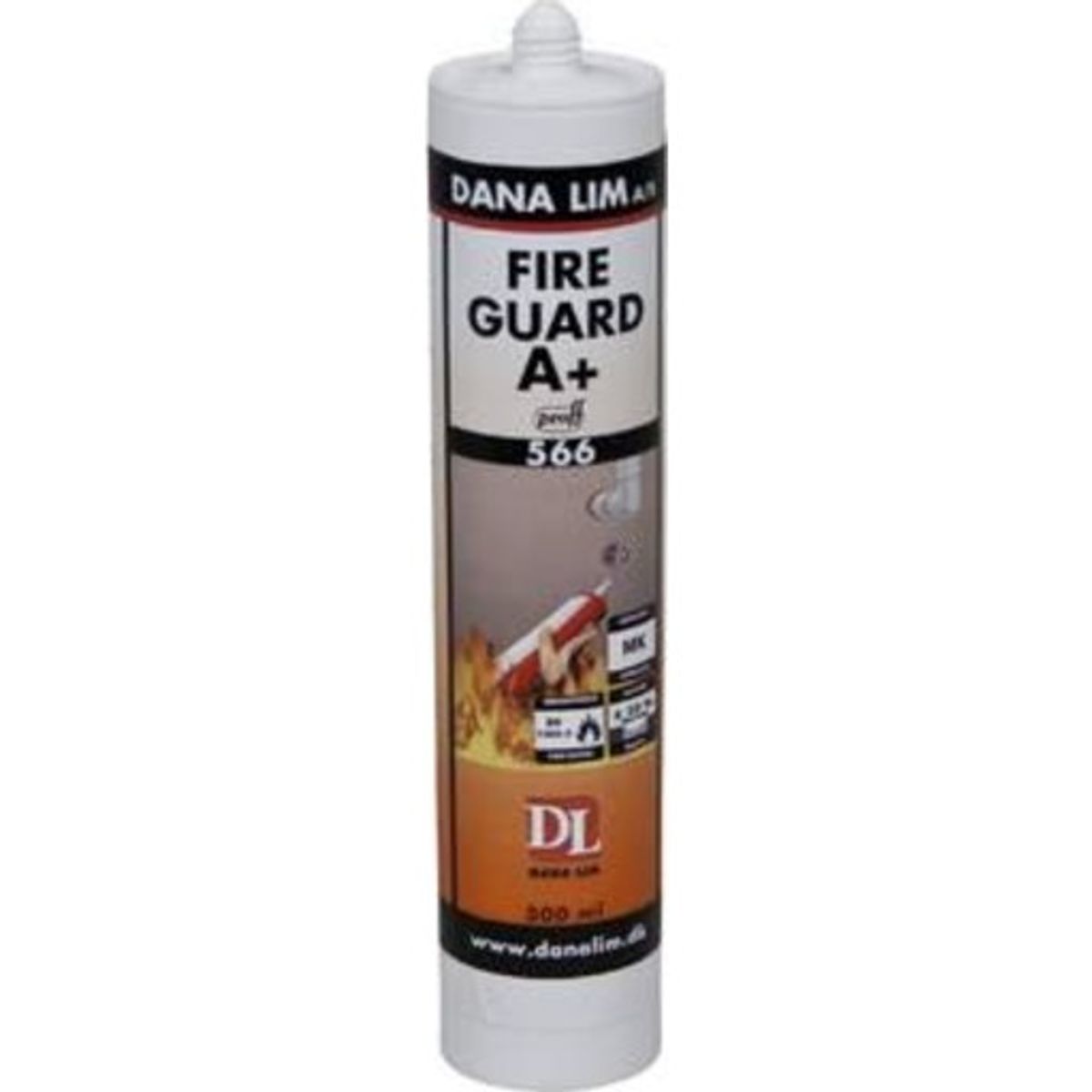 Dana Lim 566 Fire Guard A+ brandfugemasse 300 ml, hvid