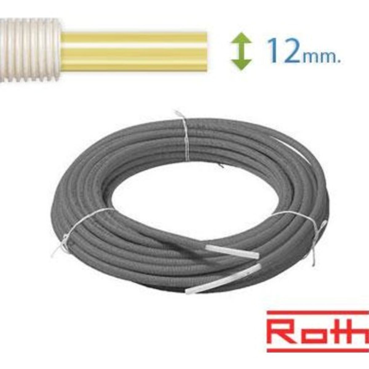 60 meter Roth universal pex rør-i-rør til vand og varme, 12 mm