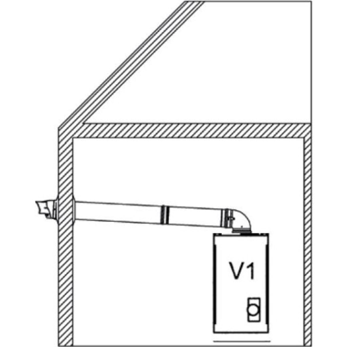 Baxi aftræksløsning Ø80/125 mm - V1 - < 40 kW