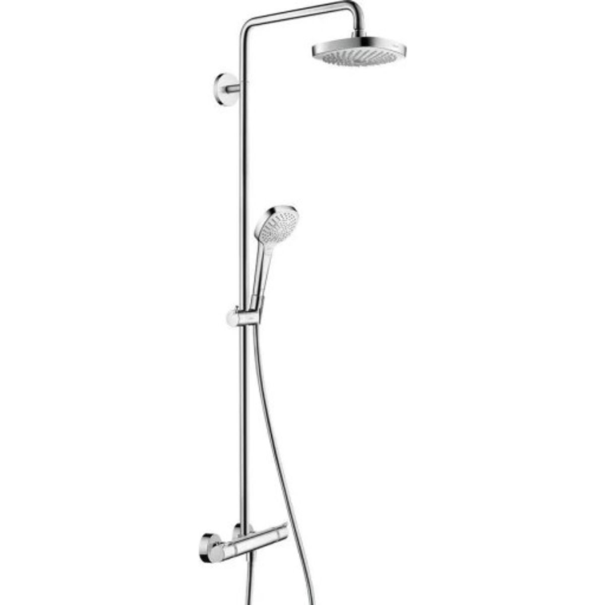 Hansgrohe Croma Select E 180 brusesæt, vandbesparende, krom/hvid