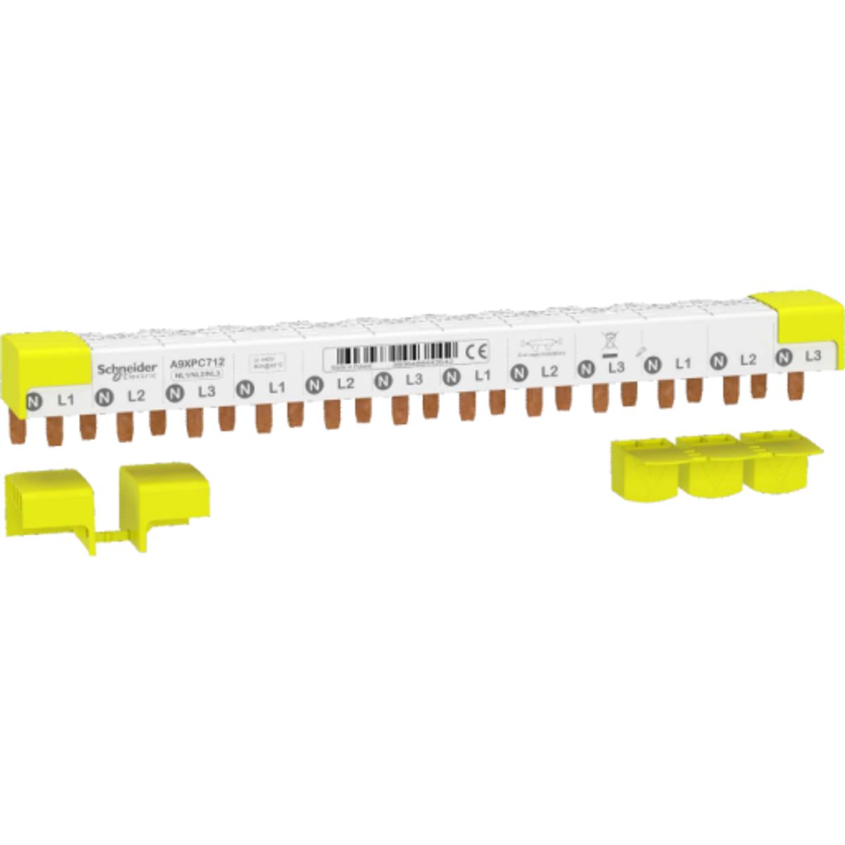 12 stk Sløjfeskinne iC40 3P+N, RCBo 12 moduler