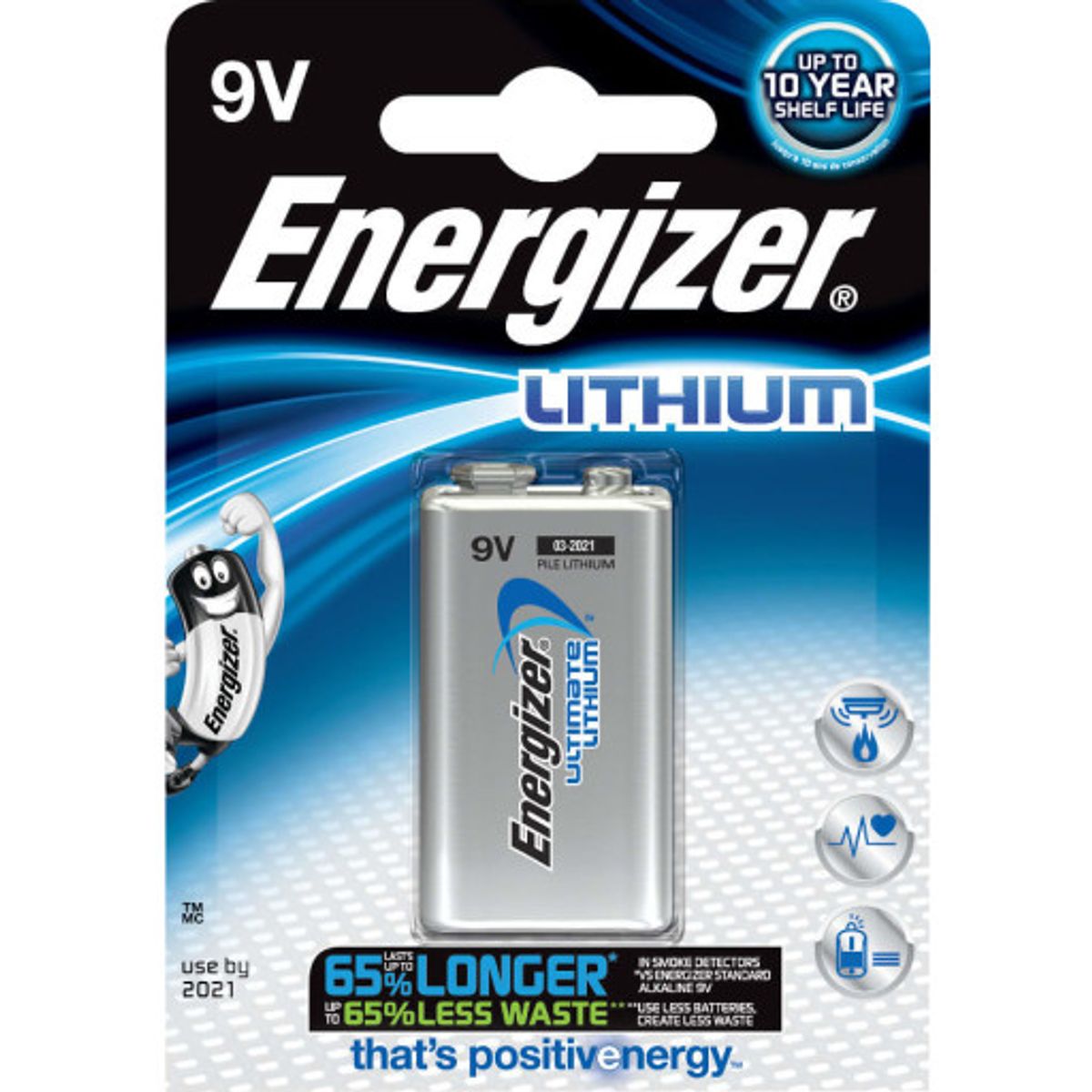 Energizer 9V batteri, 1 stk.