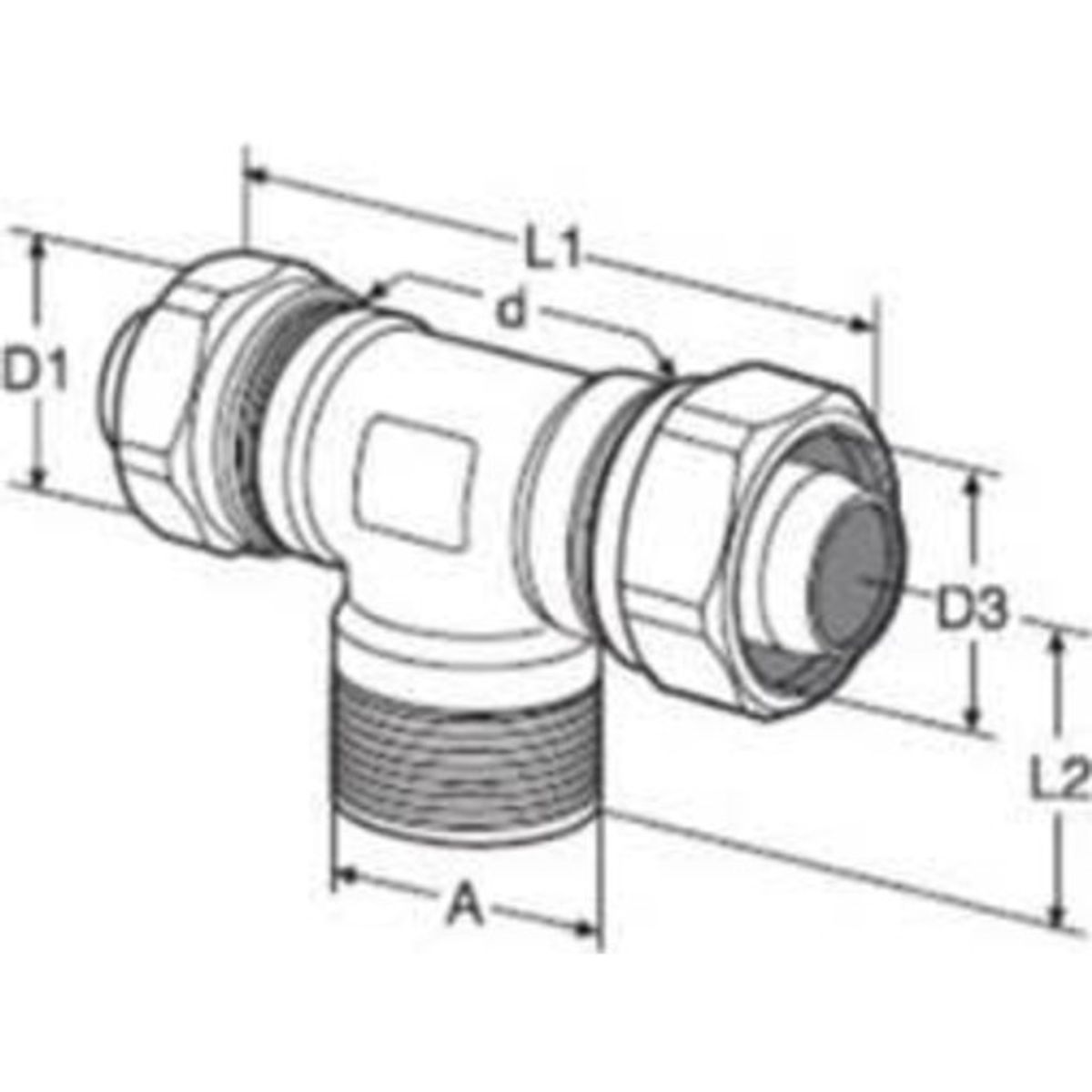 IMI TA Pex tee 18 mm x 1/2" x 18 mm