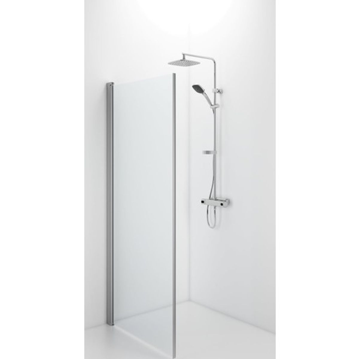 Contura Shower Space brusedør, 67 cm, klart glas, aluminium profil