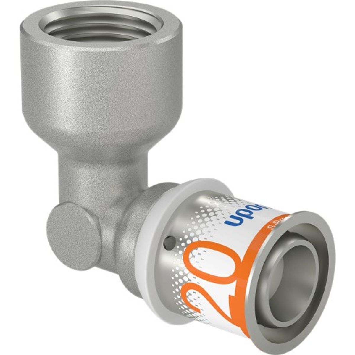 Uponor S-Press Plus vinkel med muffe, 20 mm x 1/2"